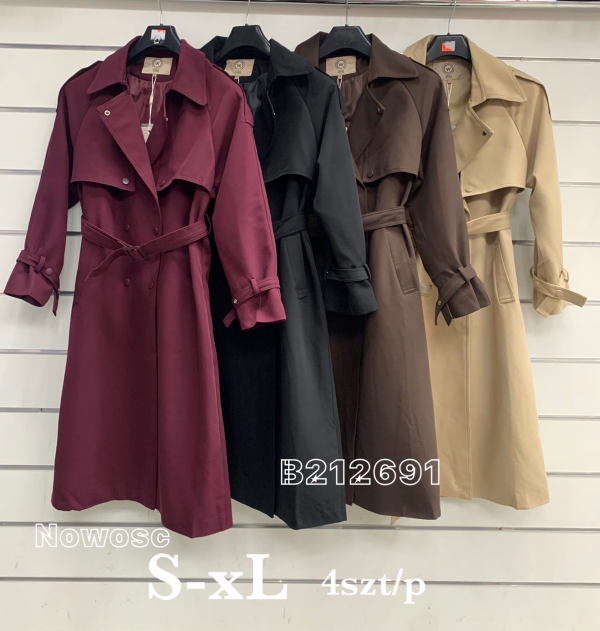 Plaszcze damkie Roz S-XL, 1 Kolor Paczka 4 szt 1